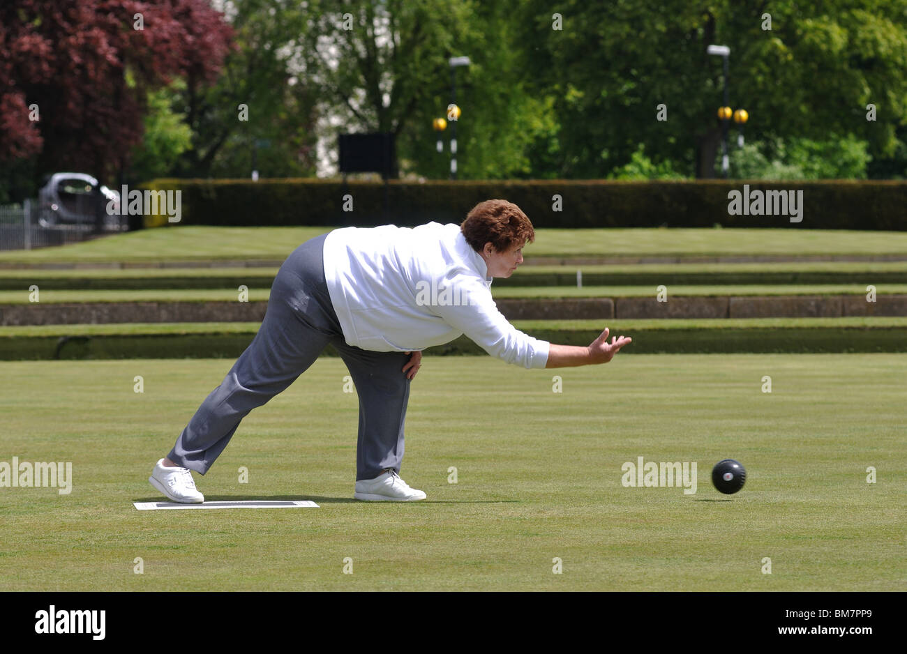 Women`s bowls at Victoria Park, Leamington Spa, Warwickshire, England